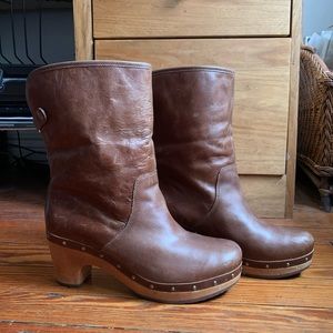 Ugg lynnea Brown Leather Shearling Bootie